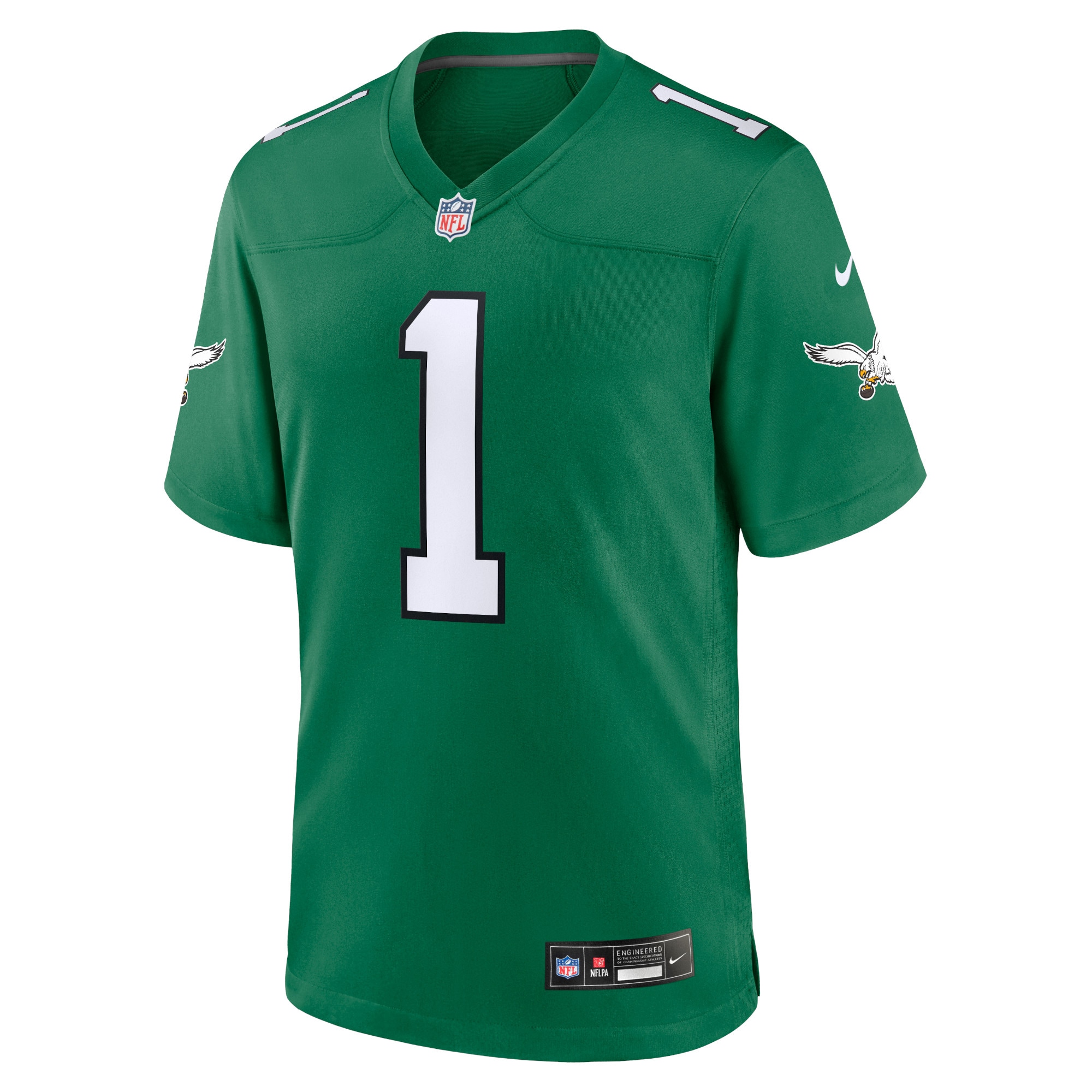 Men's Philadelphia Eagles Jalen Hurts Kelly Green Alternate Game Player Jersey