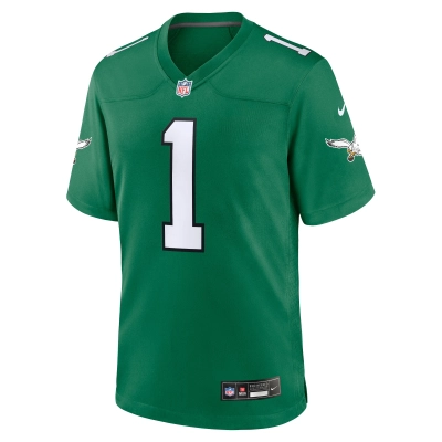 Men's Philadelphia Eagles Jalen Hurts Kelly Green Alternate Game Player Jersey 02