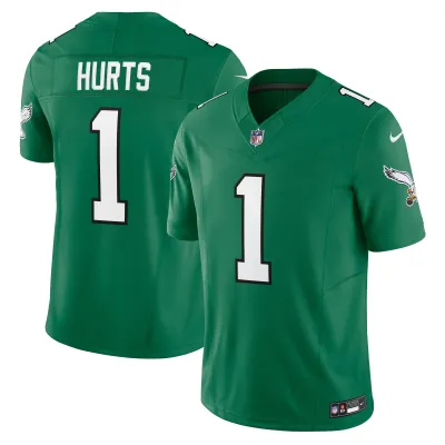 Men's Philadelphia Eagles Jalen Hurts Kelly Green Vapor F.U.S.E. Limited Jersey 01