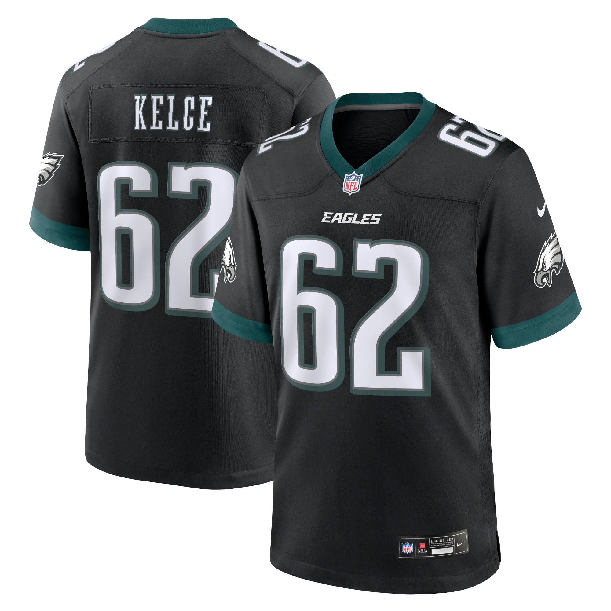 Men's Philadelphia Eagles Jason Kelce Black Alternate Game Jersey