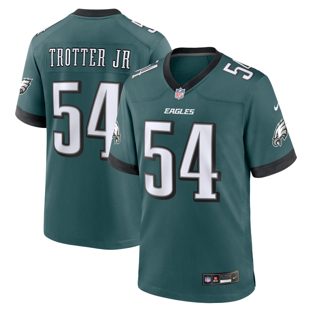 Men's Philadelphia Eagles Jeremiah Trotter Jr. Green Game Jersey