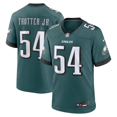 Men's Philadelphia Eagles Jeremiah Trotter Jr. Green Game Jersey 01