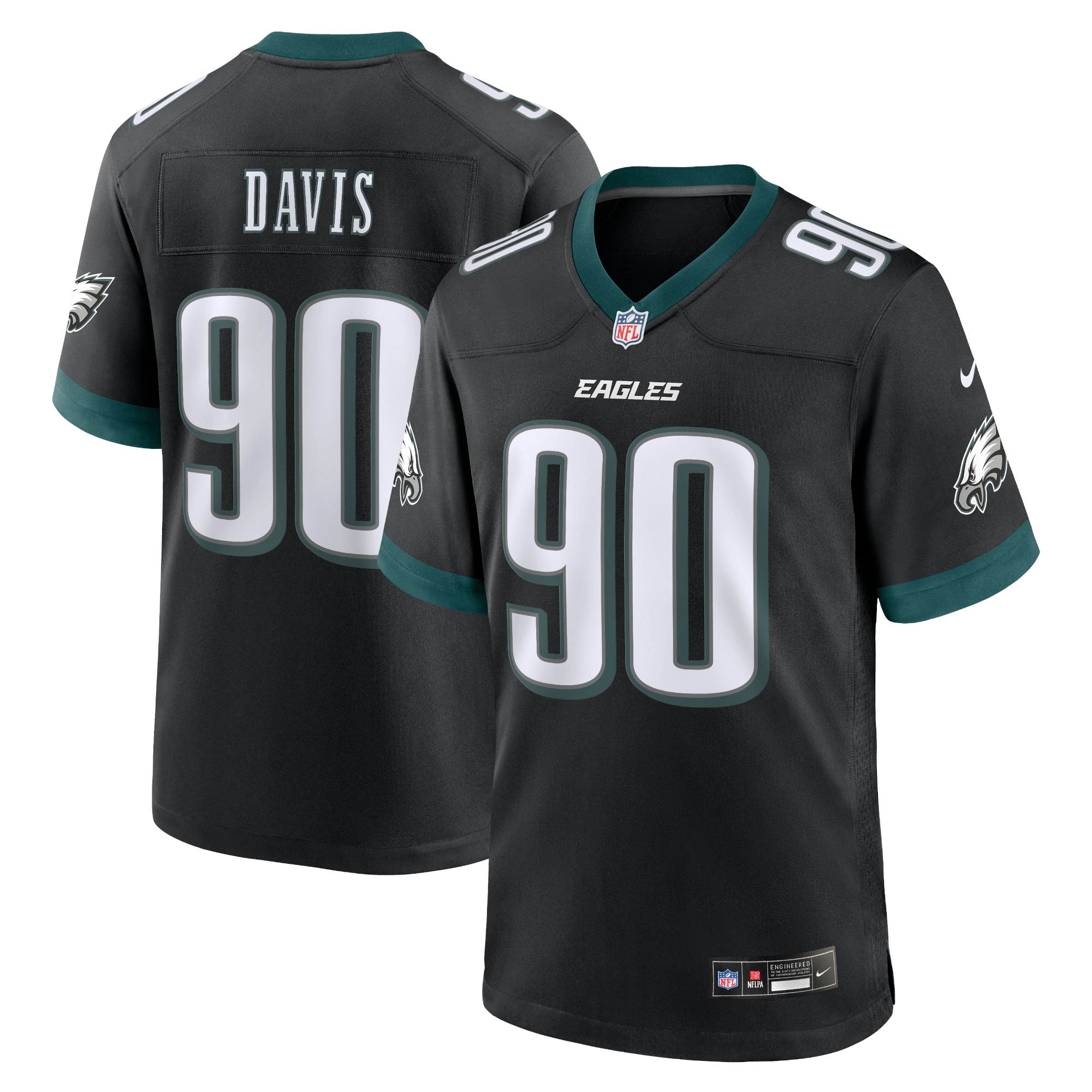 Men's Philadelphia Eagles Jordan Davis Black Alternate Game Jersey