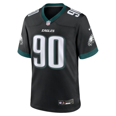 Men's Philadelphia Eagles Jordan Davis Black Alternate Game Jersey 02