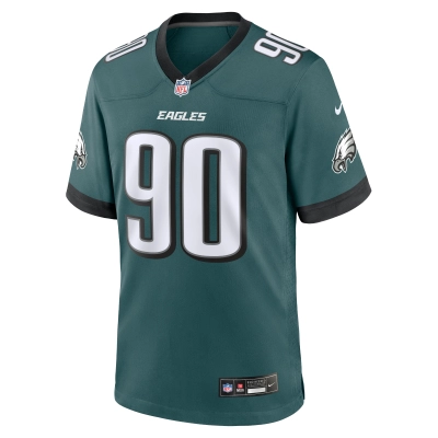 Men's Philadelphia Eagles Jordan Davis Midnight Green Team Game Jersey 02