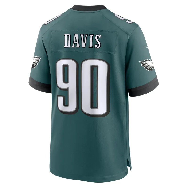 Men's Philadelphia Eagles Jordan Davis Midnight Green Team Game Jersey