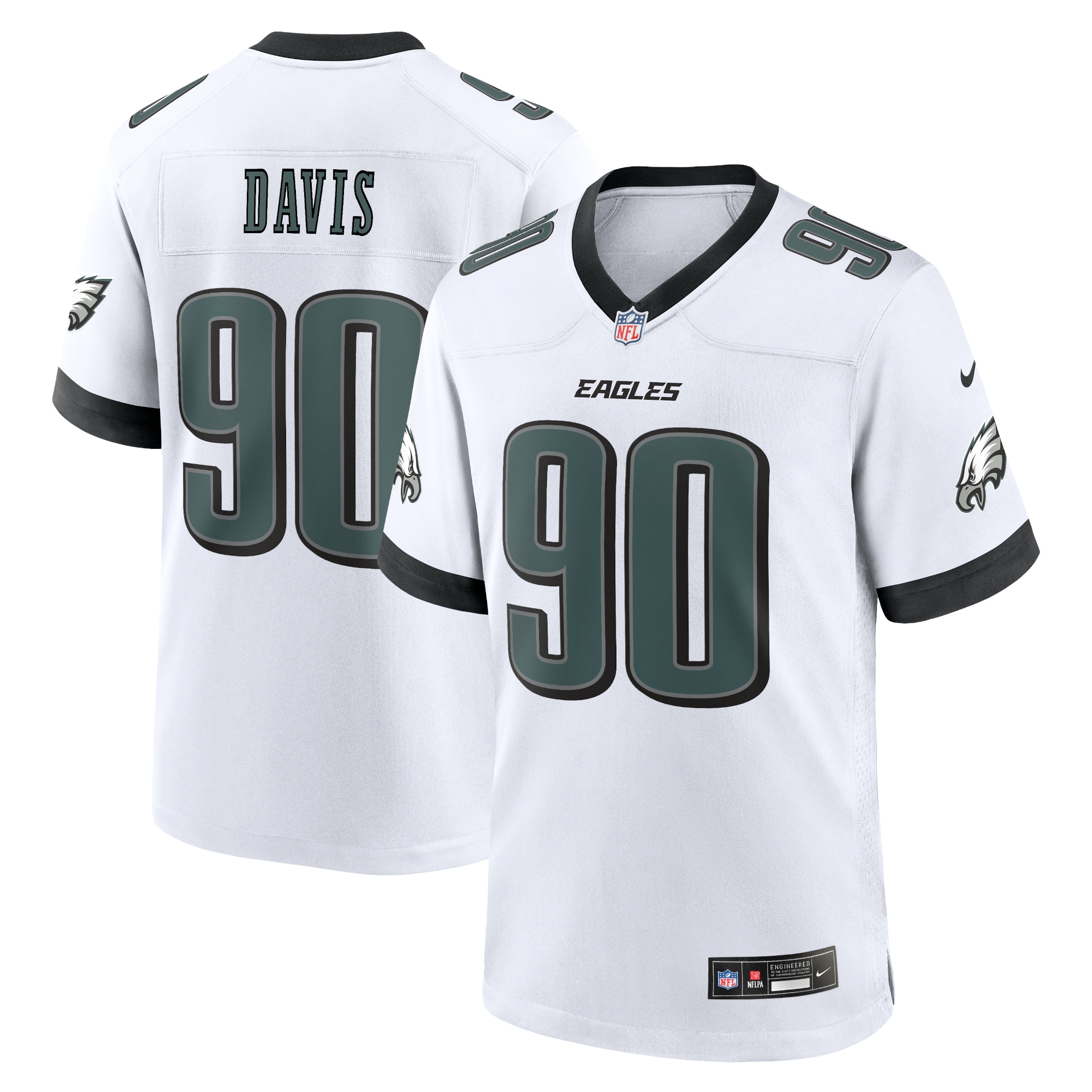 Men's Philadelphia Eagles Jordan Davis White White Game Jersey