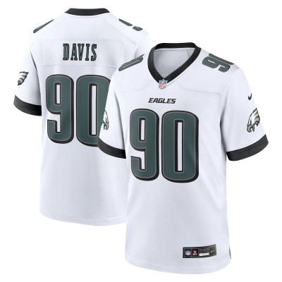 Men's Philadelphia Eagles Jordan Davis White White Game Jersey 01