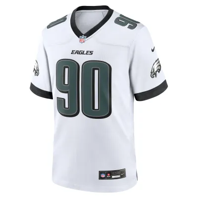 Men's Philadelphia Eagles Jordan Davis White White Game Jersey 02