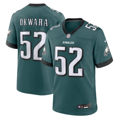 Men's Philadelphia Eagles Julian Okwara Midnight Green Game Jersey 01