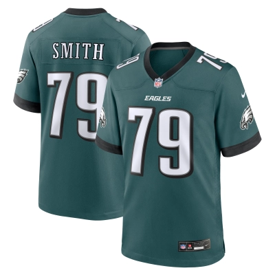 Men's Philadelphia Eagles Lecitus Smith Midnight Green Game Jersey 01