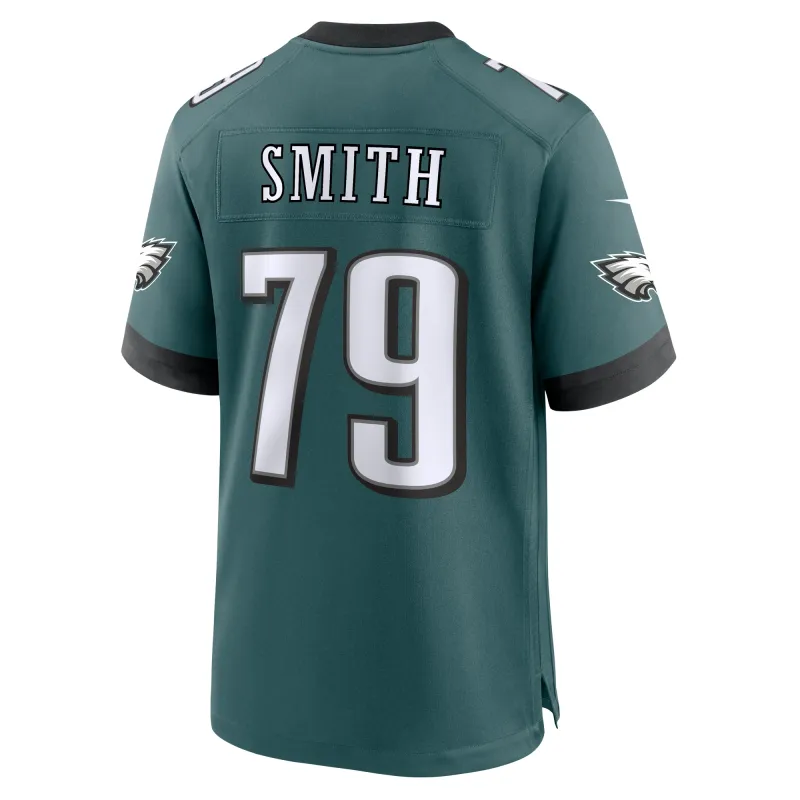 Men's Philadelphia Eagles Lecitus Smith Midnight Green Game Jersey