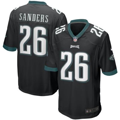 Men's Philadelphia Eagles Miles Sanders Black Game Jersey 01