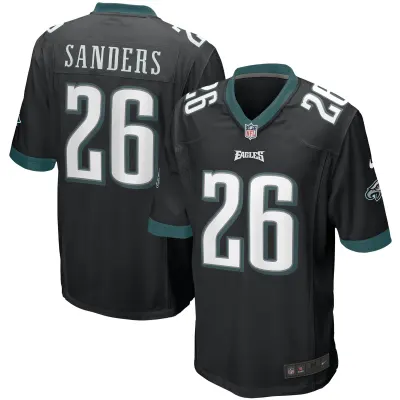 Men's Philadelphia Eagles Miles Sanders Black Game Jersey 01