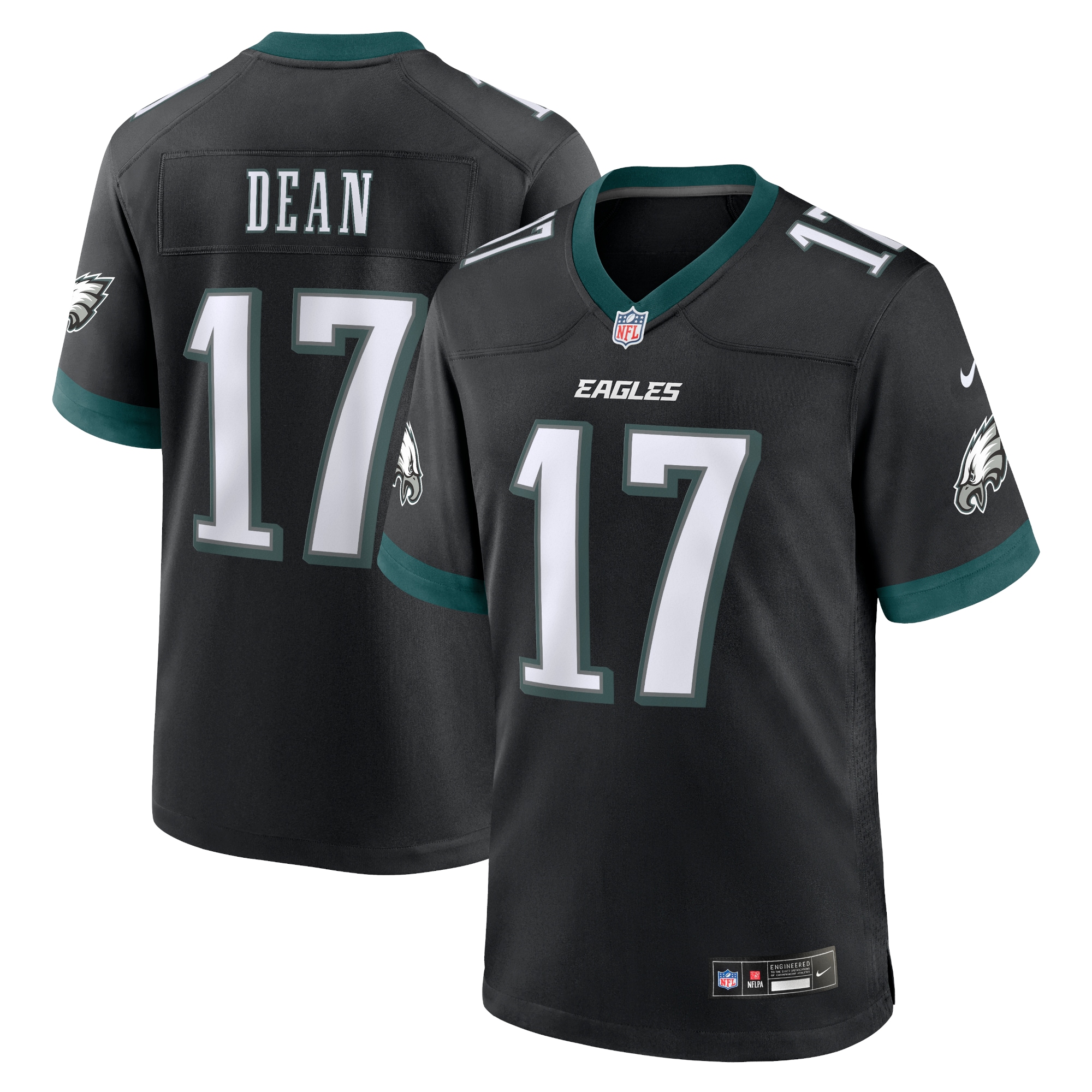 Men's Philadelphia Eagles Nakobe Dean Black Alternate Game Jersey