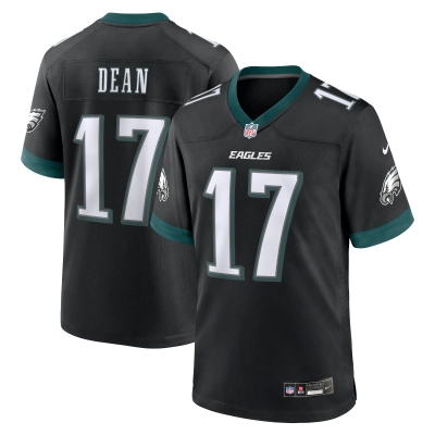 Men's Philadelphia Eagles Nakobe Dean Black Alternate Game Jersey 01
