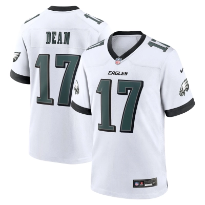 Men's Philadelphia Eagles Nakobe Dean White White Game Jersey 01