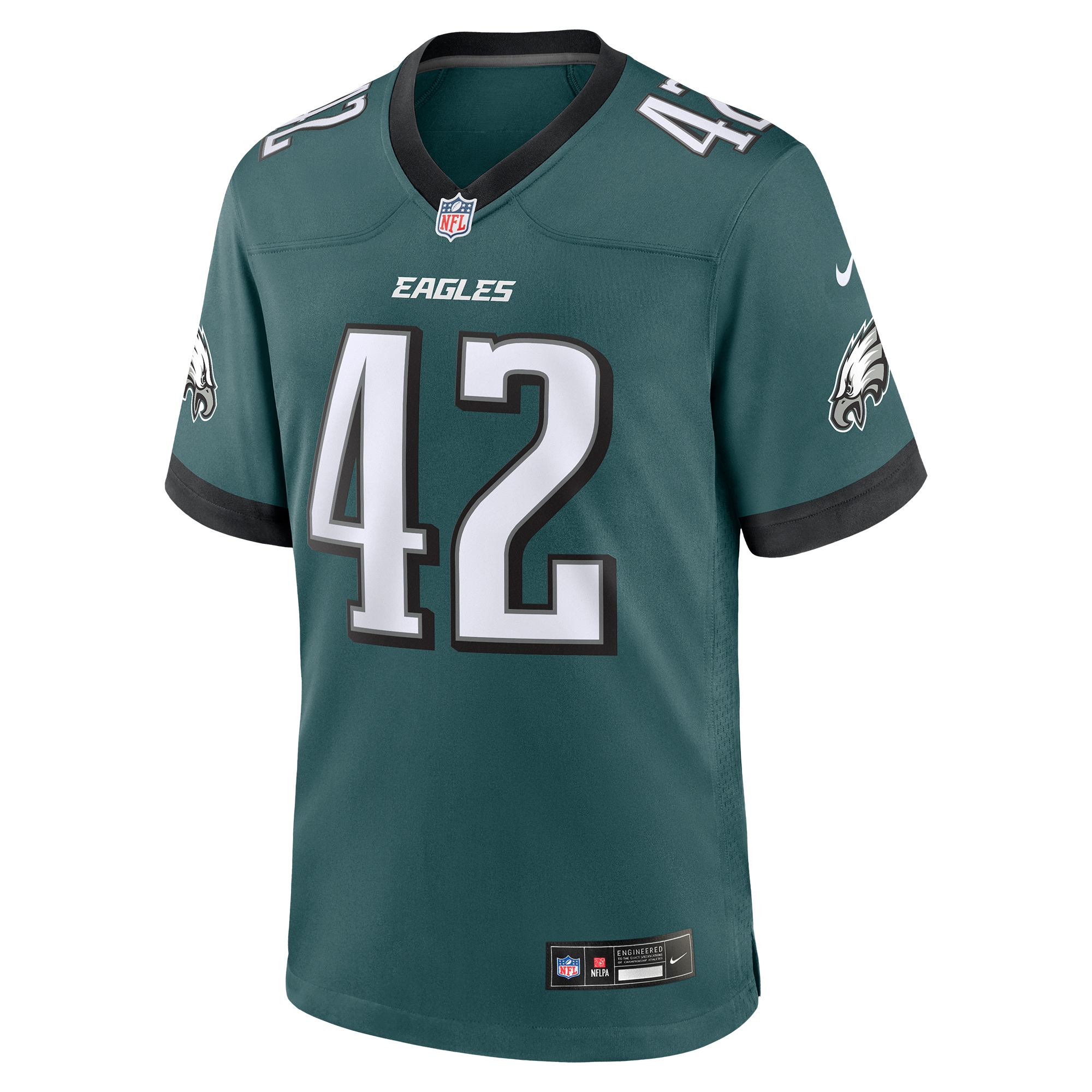 Men's Philadelphia Eagles Oren Burks Midnight Green Game Jersey