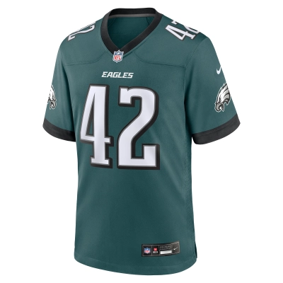 Men's Philadelphia Eagles Oren Burks Midnight Green Game Jersey 02