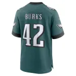 Men's Philadelphia Eagles Oren Burks Midnight Green Game Jersey