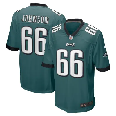 Men's Philadelphia Eagles Roderick Johnson Midnight Green Game Jersey 01