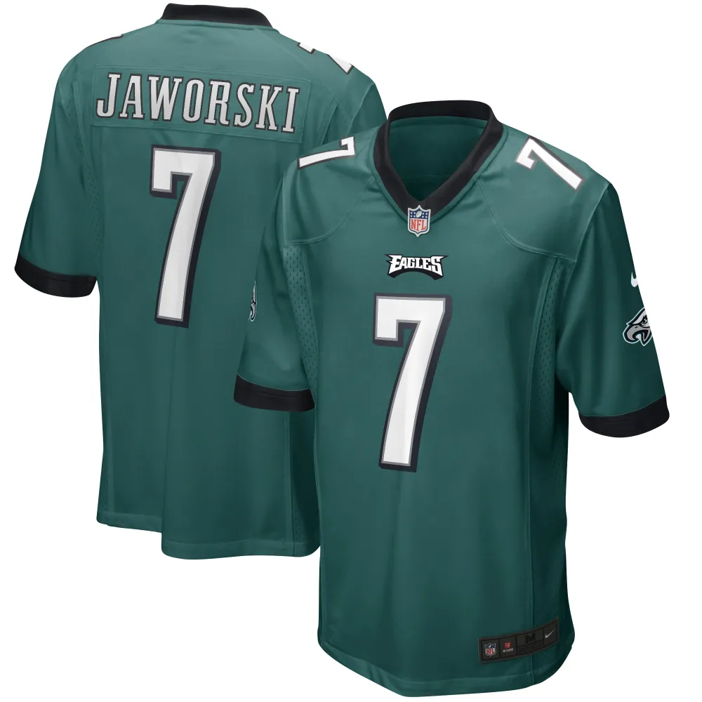 Men's Philadelphia Eagles Ron Jaworski Midnight Green Game Retired Player Jersey