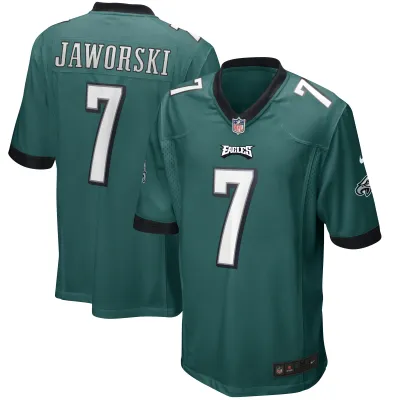 Men's Philadelphia Eagles Ron Jaworski  Midnight Green Game Retired Player Jersey 01