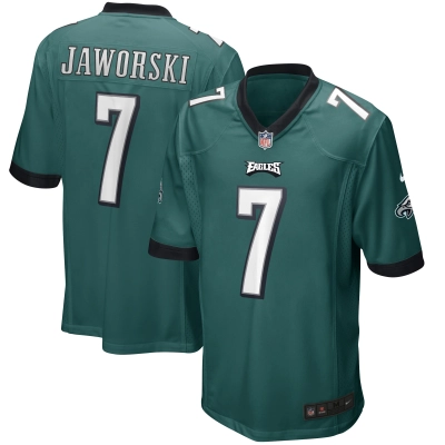 Men's Philadelphia Eagles Ron Jaworski Midnight Green Game Retired Player Jersey 01
