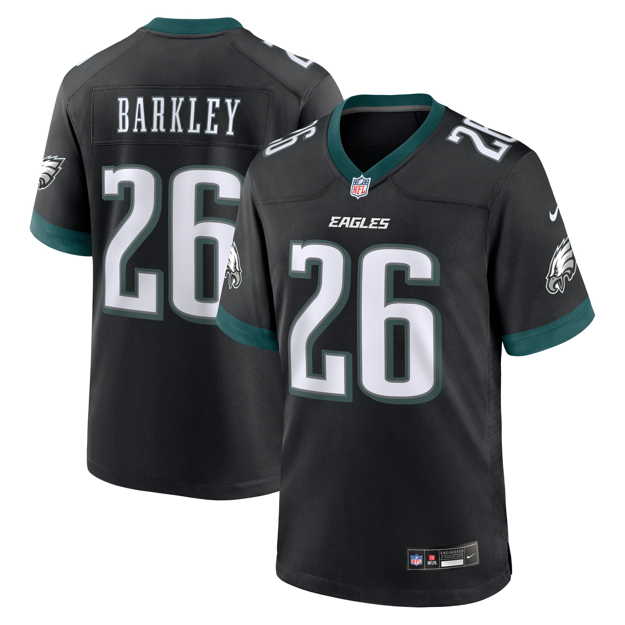 Men's Philadelphia Eagles Saquon Barkley  Black Alternate Game Jersey