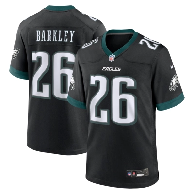Men's Philadelphia Eagles Saquon Barkley  Black Alternate Game Jersey 01