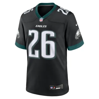 Men's Philadelphia Eagles Saquon Barkley  Black Alternate Game Jersey 02