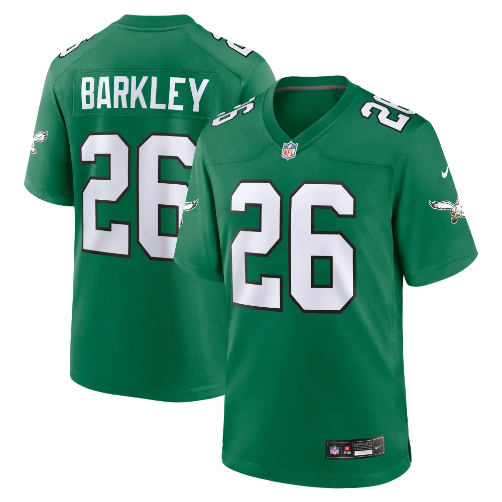 Men's Philadelphia Eagles Saquon Barkley  Kelly Green Alternate Game Jersey