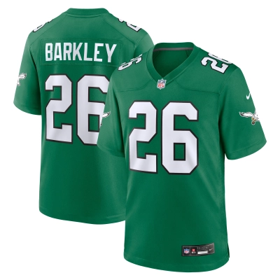 Men's Philadelphia Eagles Saquon Barkley  Kelly Green Alternate Game Jersey 01