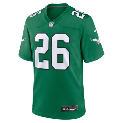 Men's Philadelphia Eagles Saquon Barkley  Kelly Green Alternate Game Jersey 02