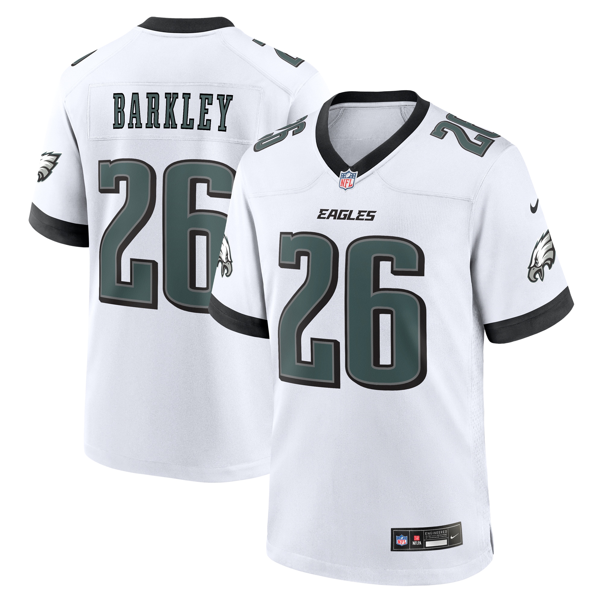 Men's Philadelphia Eagles Saquon Barkley  White White Game Jersey