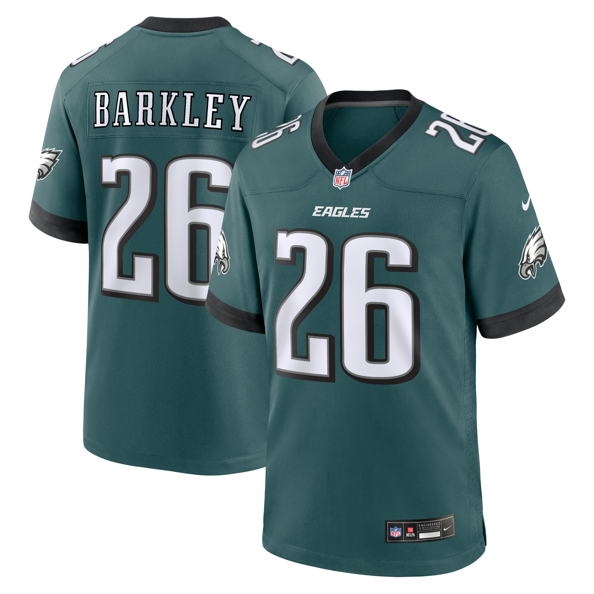 Men's Philadelphia Eagles Saquon Barkley Midnight Green Game Player Jersey