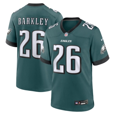 Men's Philadelphia Eagles Saquon Barkley Midnight Green Game Player Jersey 01