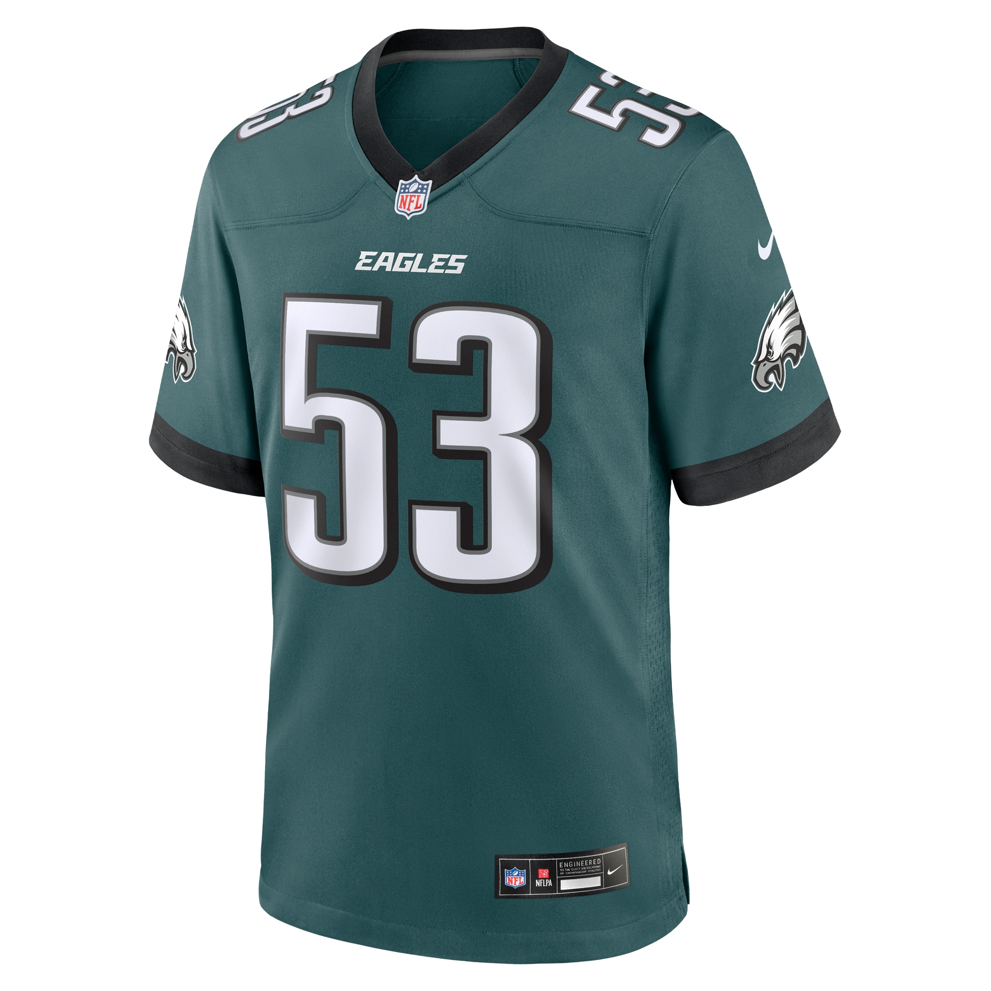 Men's Philadelphia Eagles Zach Baun Midnight Green Game Jersey