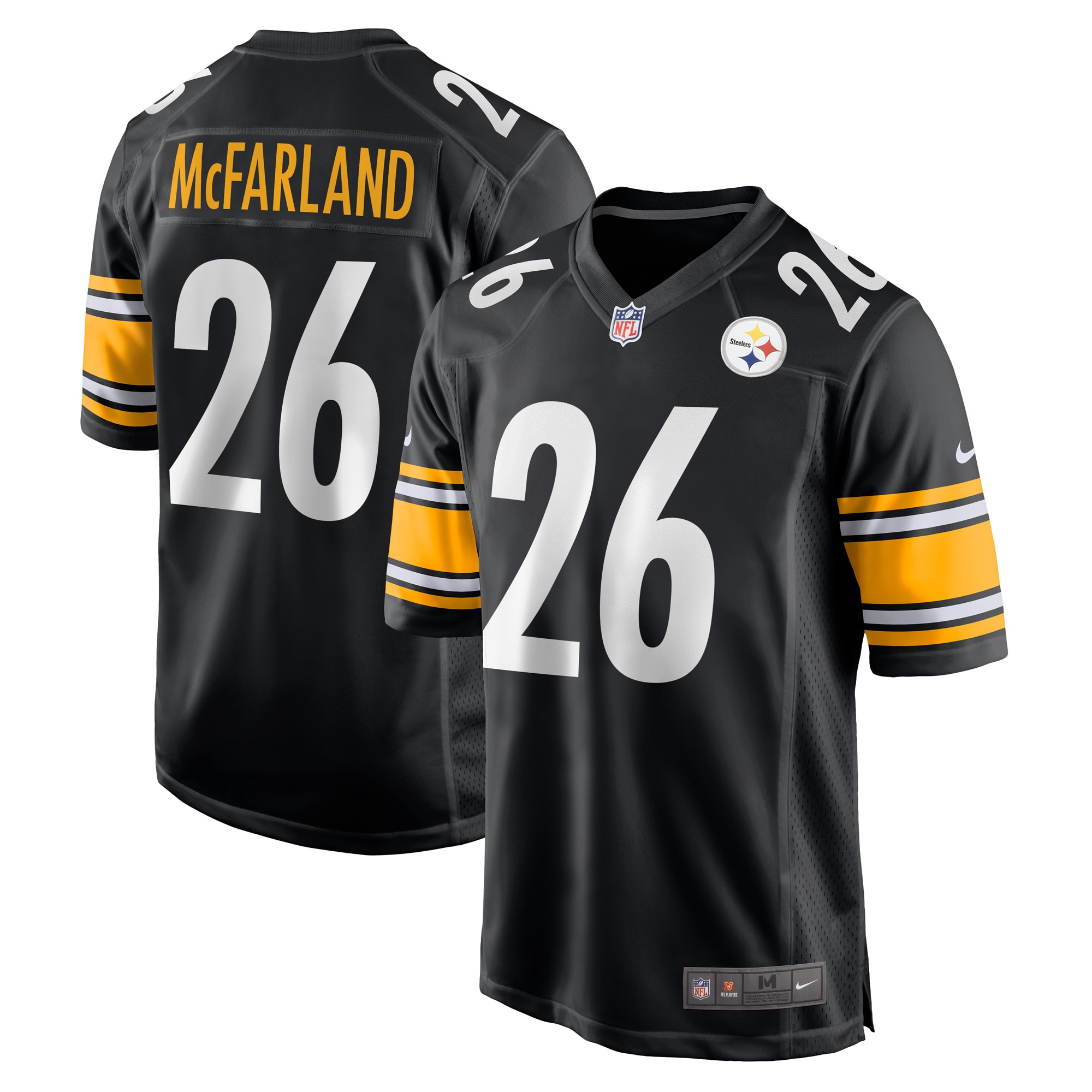 Men's Pittsburgh Steelers Anthony McFarland Jr. Black Game Player Jersey