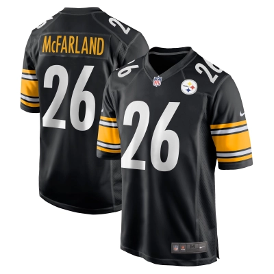 Men's Pittsburgh Steelers Anthony McFarland Jr. Black Game Player Jersey 01