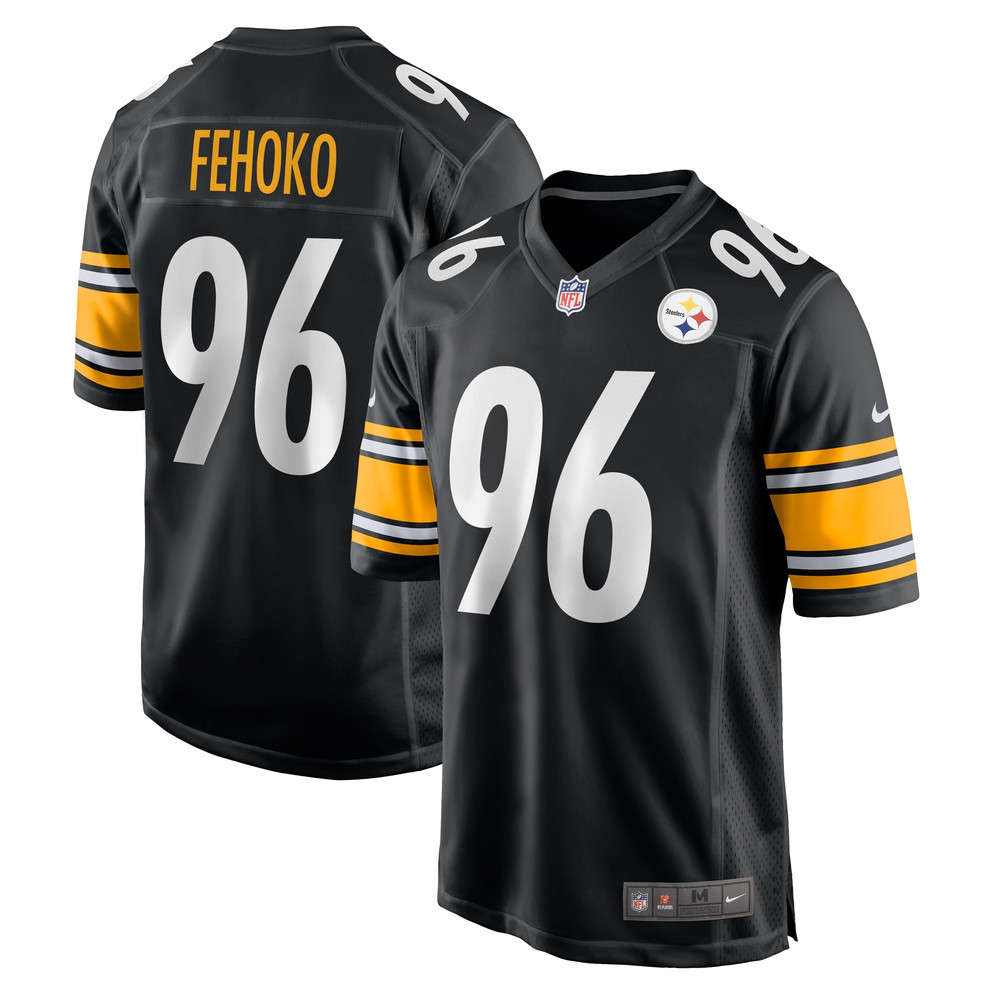 Men's Pittsburgh Steelers Breiden Fehoko  Black Game Jersey