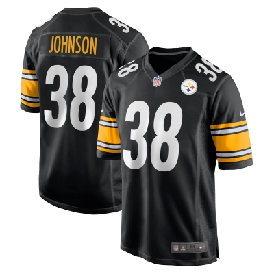 Men's Pittsburgh Steelers Caleb Johnson  Black Game Jersey 01