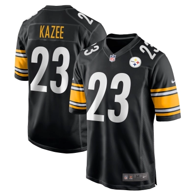 Men's Pittsburgh Steelers Damontae Kazee  Black Game Jersey 01