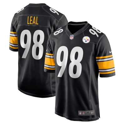 Men's Pittsburgh Steelers DeMarvin Leal Black Game Player Jersey 01