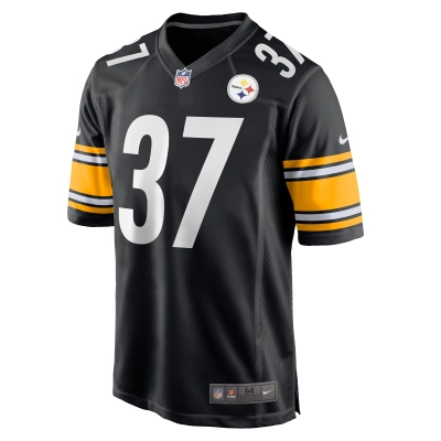 Men's Pittsburgh Steelers Elijah Riley Black Game Player Jersey 02