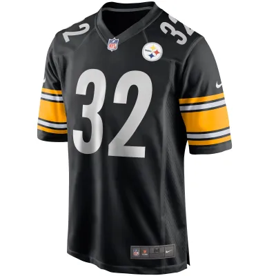 Men's Pittsburgh Steelers Franco Harris  Black Game Retired Player Jersey 02