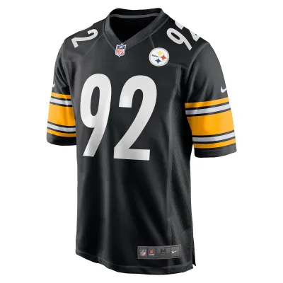 Men's Pittsburgh Steelers James Harrison Black Retired Game Jersey 02