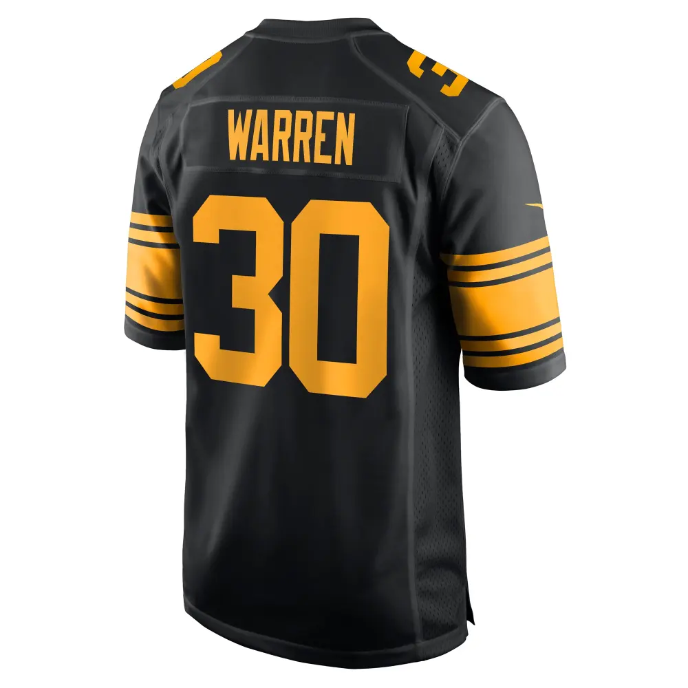 Men's Pittsburgh Steelers Jaylen Warren  Black Alternate Game Jersey