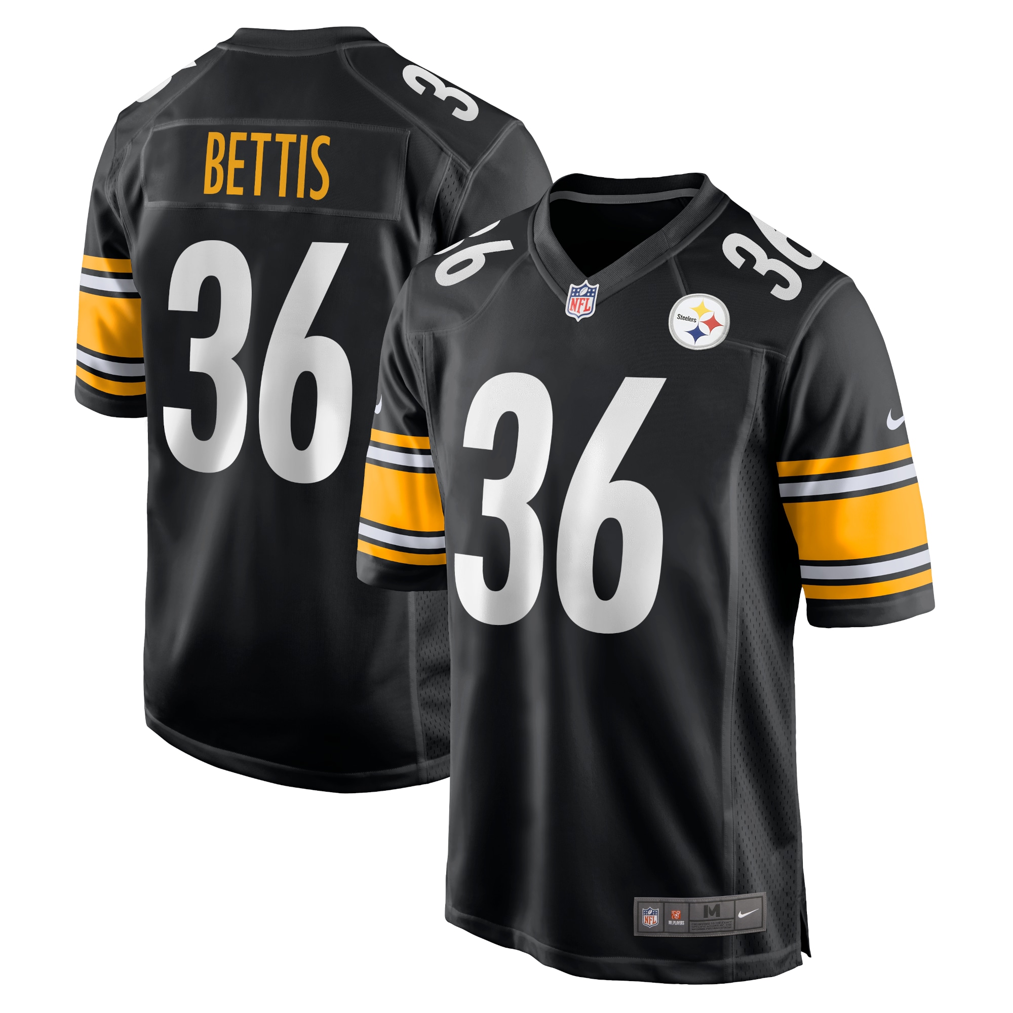 Men's Pittsburgh Steelers Jerome Bettis Black Retired Player Game Jersey