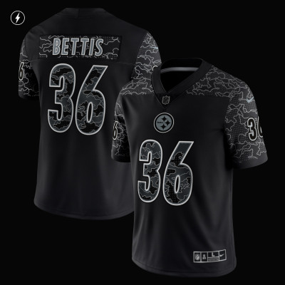Men's Pittsburgh Steelers Jerome Bettis Black Retired Player RFLCTV Limited Jersey 02